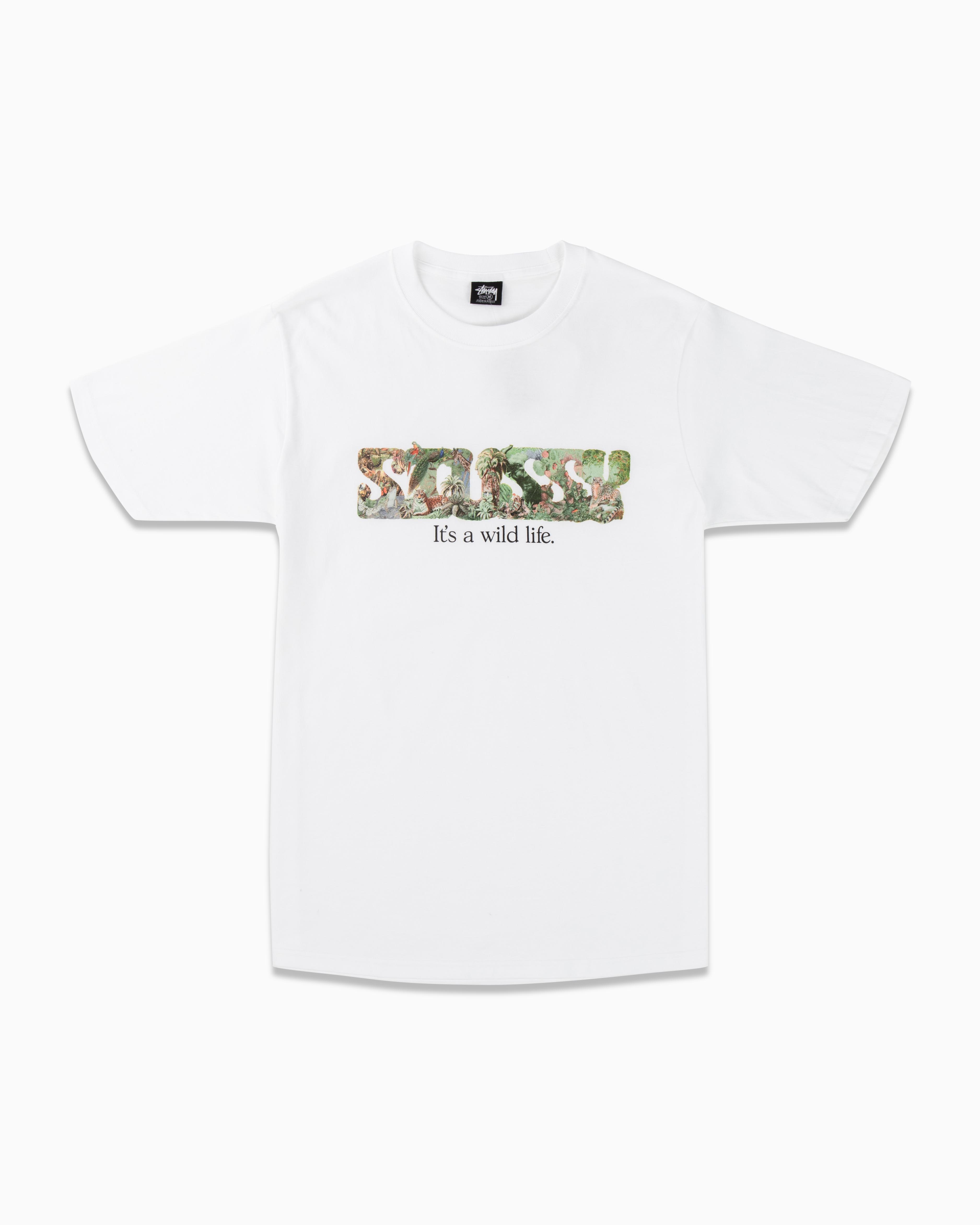 It´s A Wild Life Tee Stussy Tops T Shirts White